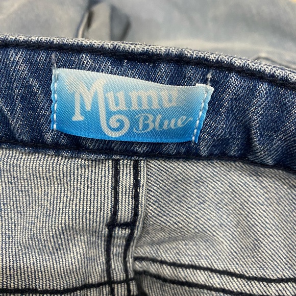 MuMu Blue Two-Tone Ankle Jeans Size 28 Light Wash Side Stripe - Picture 11 of 11